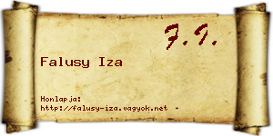 Falusy Iza névjegykártya